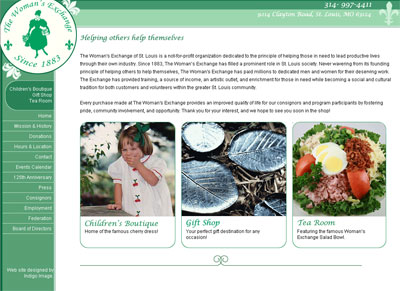 New web site for St Louis Woman Exchange | Indigo Image