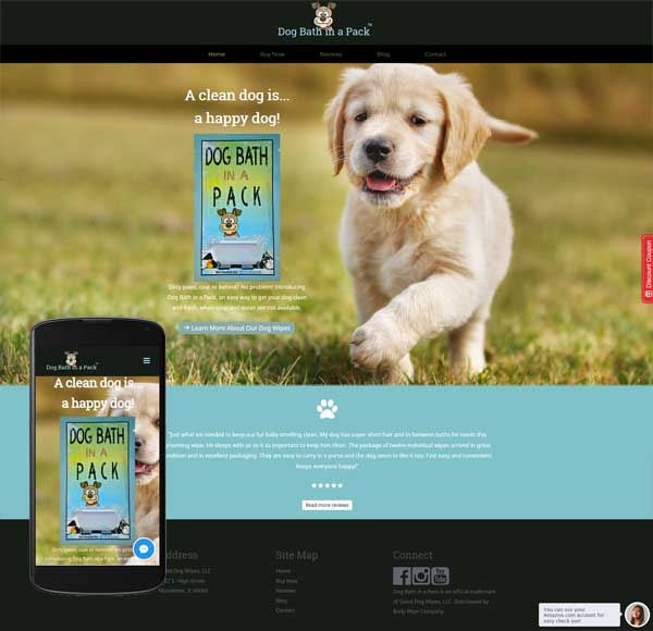 dog bath website responsive