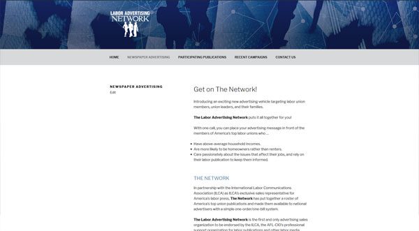 labor ad network wordpress website