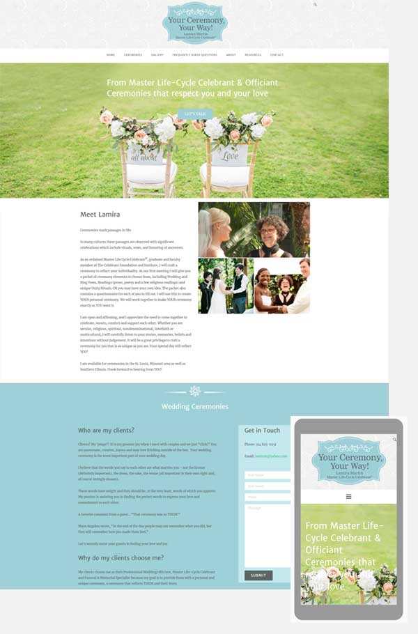 celebrant wordpress website