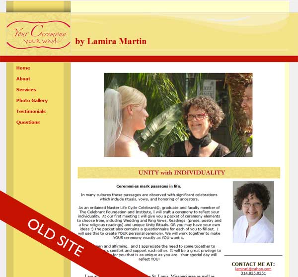 website redesign celebrant