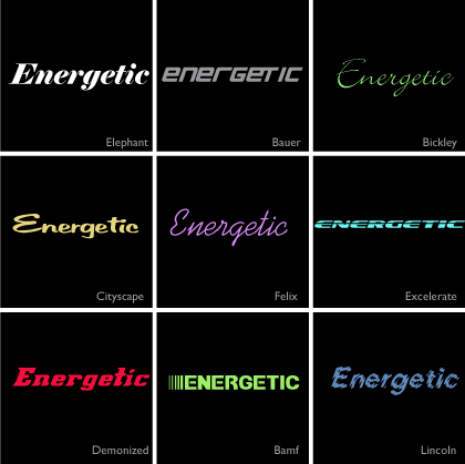 energetic fonts